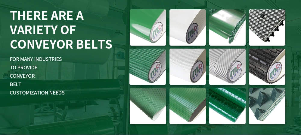 Green PVC/PU/Pvk Light Industrial Conveyor/Transmission Belting/Belt with Grass Grain Pattern