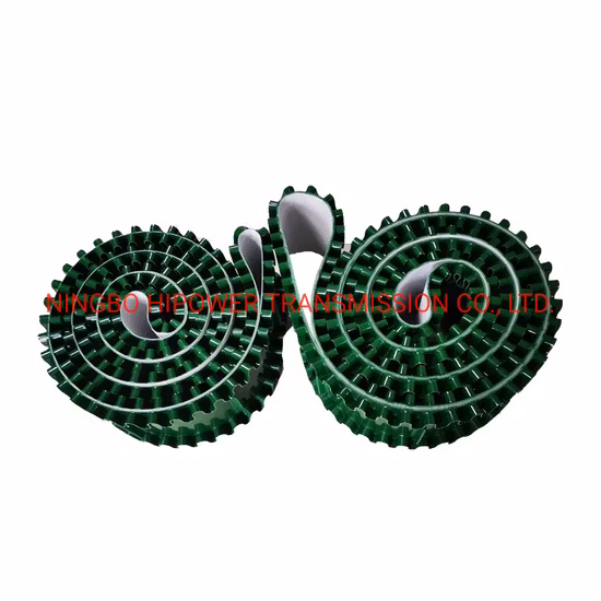 Green PVC/PU/Pvk Light Industrial Conveyor/Transmission Belting/Belt with Grass Grain Pattern
